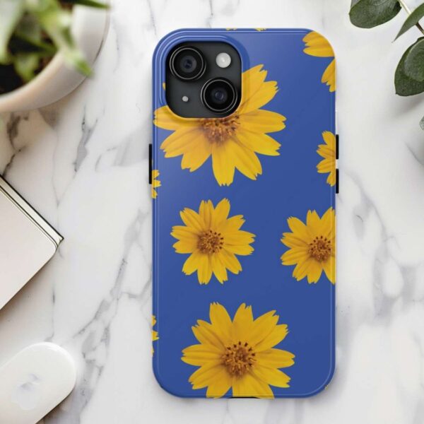 Sunflower on blue Phone Case